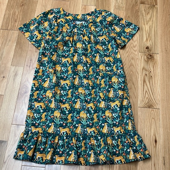 Easy Essentials Dresses & Skirts - Green Leopard Print Short Sleeve Dress